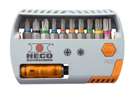 Bilde av HECO-Bits-Selector, HECO(Torx) og Pozi-driv , fargeringer, 11 deler